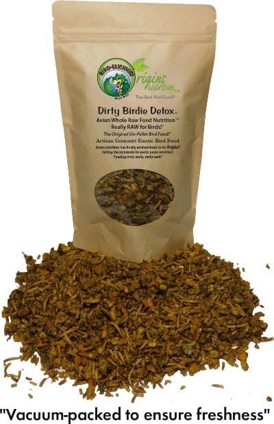 BirDelicious! Origins Wild Diet® Origins Wild Diet Dirty Birdie Detox 3-16oz Bags *REQUIRED Step One 3# & REQUIRED FD Manual (Handmade - Dehydrated under 110 F) Dirty Birdie Detox™ 16oz - STEP1 for Feather Destroyer's 990001800010 01-DB-3#