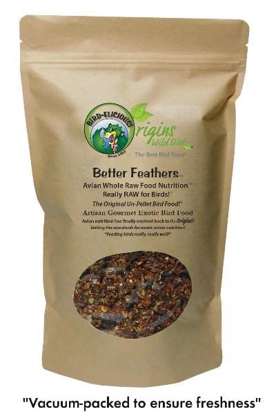 The Best Bird Food® Origins Wild Diet™ Bird Food Better Feathers 16oz (Handmade - Dehydrated under 110 F) Better Feathers™ 16oz - STEP 2 for Feather Destroyer's 990002000010 01-BF-16